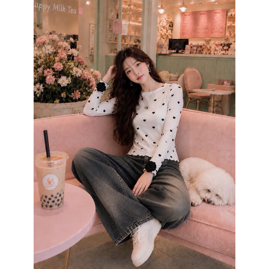 Camillia Min iHeart เสื้อหัวใจดอกคามิเลีย