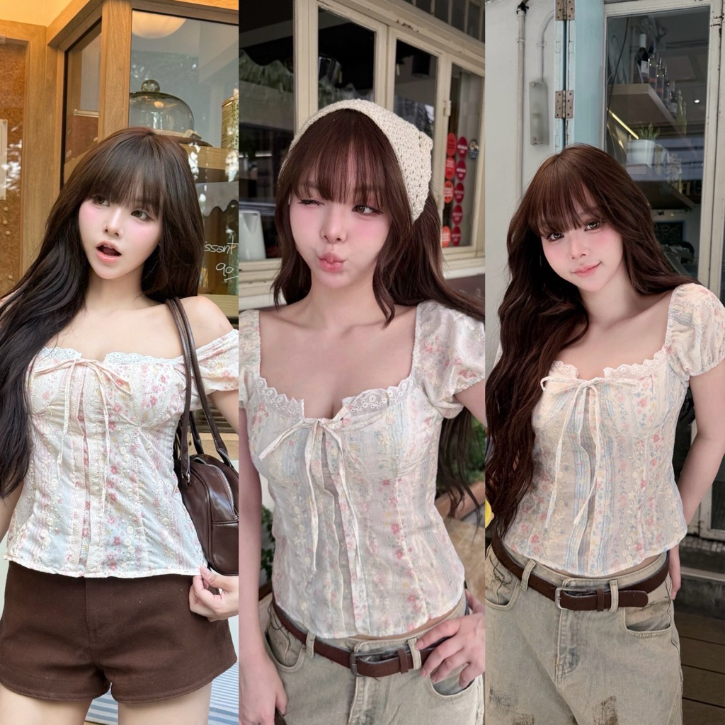 🌟Mamildya.shop🌟 เสื้อแขนตุ๊กตา ดีเทลกระดุมใช้งานได้จริง/ L2-6/NUSA-M ⚫