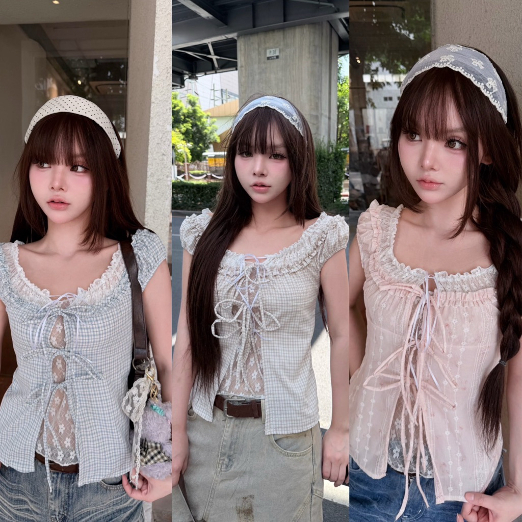 🌟Mamildya.shop🌟 เสื้อแขนตุ๊กตา เลเยอร์สองชั้น/ K1-5/NUSA-22 ⚫