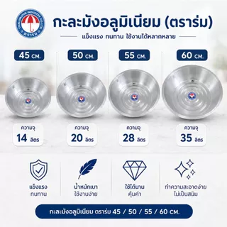 กะละมัง อลูมิเนียม ตราร่ม กะละมังอลูมิเนียม กะละมังอเนกประสงค์