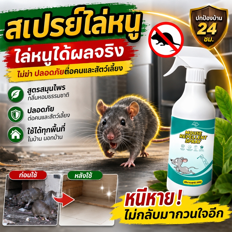 สเปรย์ไล่หนูสำหรับรถยนต์ สารไล่หนูในรถยนต์ สเปรย์ไล่หนู ป้องกันไม่ให้หนูกัดแทะสายไฟรถยนต์ สเปรย์กำจัดหนู