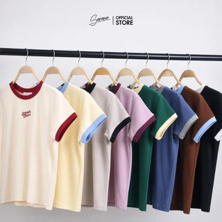 Serene's Choice เสื้อยืด คอกลม แขนสั้น แต่งกุ๊นสี ปักโลโก้ Serene กลางอก รุ่น POPPY | Contrast Trim Tee