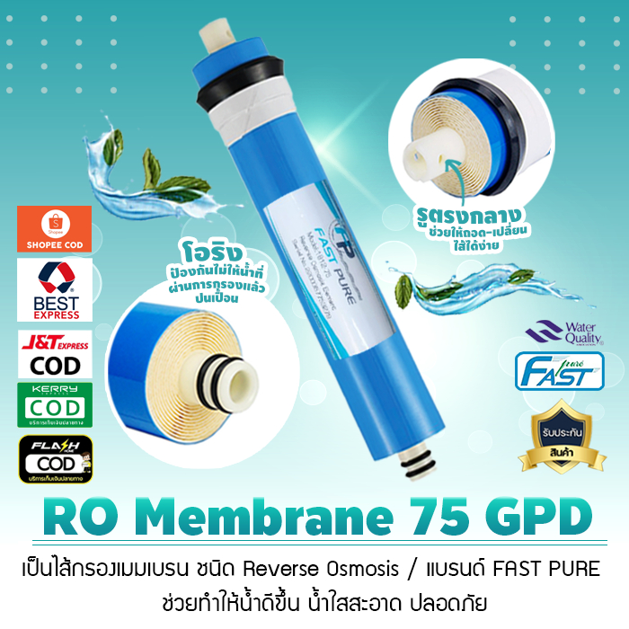 ไส้กรองน้ำ เมมเบรน 75 150 200 400 GPD RO Membrane แบรนด์ Fast pure เจ๊ตุ่ม