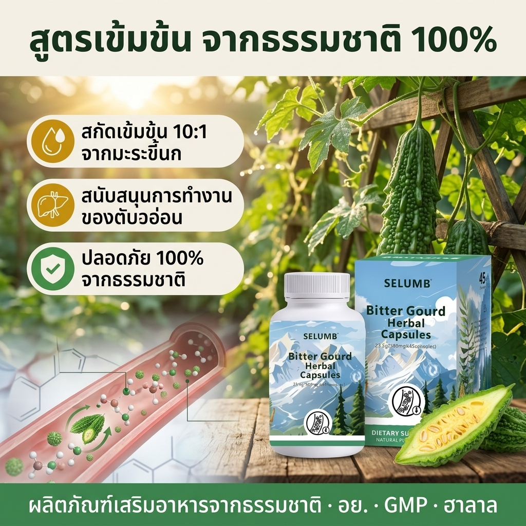 【ซื้อ1แถม2】แคปซูลมะระขี้นกสูตรเข้มข้น ช่วยสนับสนุนการทำงานของร่างกายในการปรับสมดุลน้ำตาล บำรุงสุขภาพโดยรวม