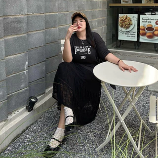 Thua ngok Skirt (กระโปรงยาวน้องถั่วงอก) ผ้าลูกไม้ยืด 🍦🥜 กระโปรงสาวอวบอ้วน | Geebeety