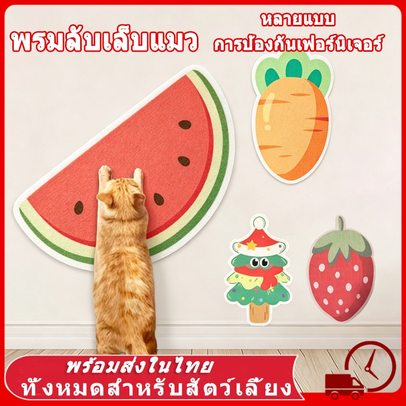 พรมลับเล็บแมว ป้องกันรอยขีดข่วน มีกาวในตัว การ์ตูน ที่ฝนเล็บ แบบติดผนัง พร้อมกาว กันรอยข่วนได้ดี มีทั้งหมด