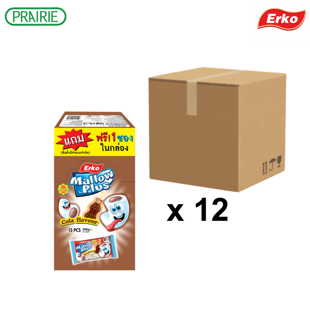 [สินค้า EXP Lot 11/26] (ยกลัง) เออโก้ มินิ แมลโลว์ รสโคล่า 16ก. 12+1 / Erko Mini Mallow Cola 16g. 12+1