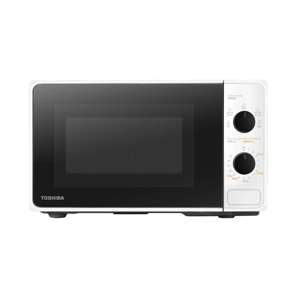 TOSHIBA ไมโครเวฟ 20L รุ่น MM-2MM20PC(WH) 800 วัตต์ สีขาว อุ่นอาหาร ละลายน้ำแข็ง รับประกัน 2 ปี