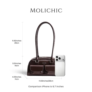 MOLICHIC Chubby Bag แฟชั่นใหม่กระเป๋าใต้วง แขกระเป๋าสะพายไหล่ทรงสี่เหลี่ยมเล็กเรียบง่าย สไตล์เกาหลี