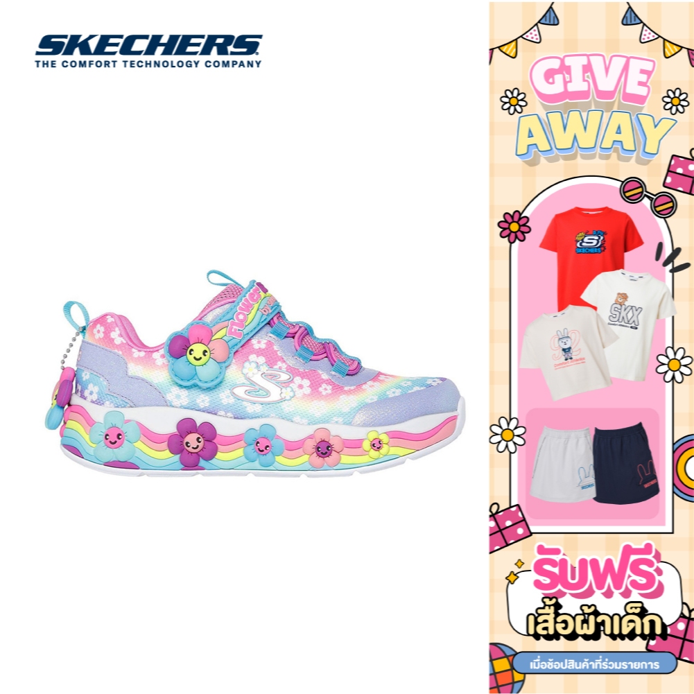 Skechers สเก็ตเชอร์ส รองเท้าเด็กผู้หญิง Girls Sweet Kickz Flower Friends Shoes - 303624L-BLMT (latest)