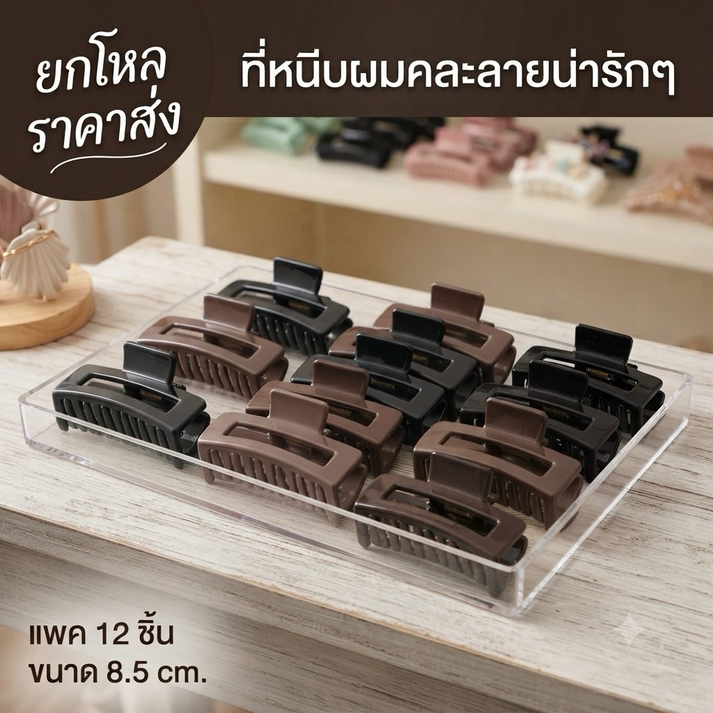 🌷ยกโหล🌷ที่หนีบผมสีพื้น มีราคาส่ง