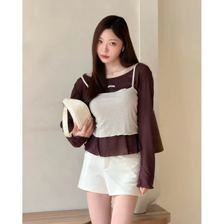 Carine Set : ชุดเซ็ท 2 ชิ้นผ้าบางซีทรู Longsaidoo_