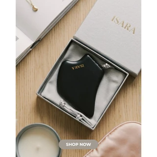 กัวซาใบหน้าและลำคอ สำหรับ Anti-aging จากหิน Bian Stone ธรรมชาติ ISARA Bian Ancient Glow Gua Sha Anti-aging Facial & Neck