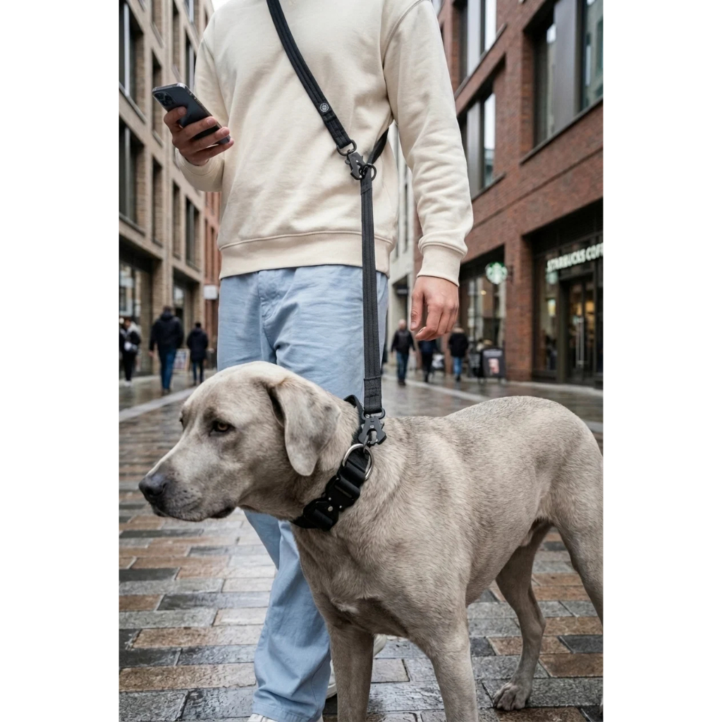 BullyBillows สายจูง Lightweight Training Double Ended Dog Leash | Crossbody | Hands-Free | 2m Length
