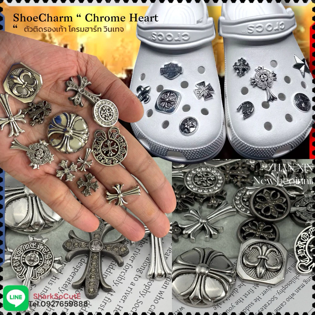 S-MT📿ตัวติดรองเท้ามีรู โลหะ โกทิก วินเทจ พังก์ ✨Shoechram “Retro punk gothic “ วินเทจ vintage