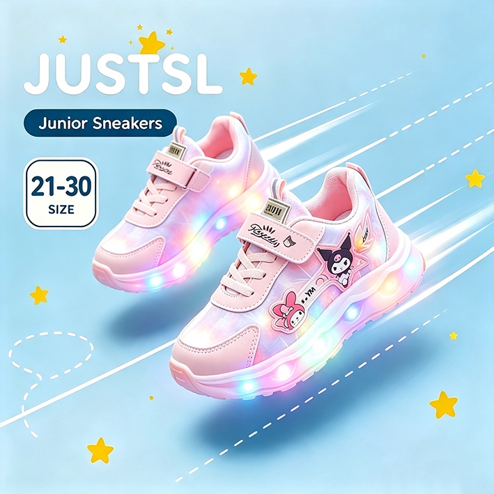 JUTSL 2026 รองเท้าผ้าใบการ์ตูนน่ารักสำหรับเด็กผู้หญิงน้ำหนักเบาสบายสบาย