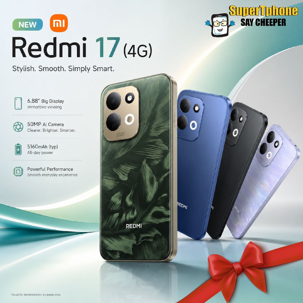 Redmi 17 รุ่น 4G (4/256GB) เเบต 7500mAh l ขนาด 6.9 นิ้ว l Helio G91 Ultra(By Shopee  SuperTphone1234