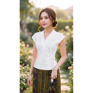 เสื้อใส่ไปวัด เสื้อใส่ไปทำบุญผ้าฝ้าย สินค้าเกรดพรี่เมี่ยม สินค้าพร้อมส่ง1
