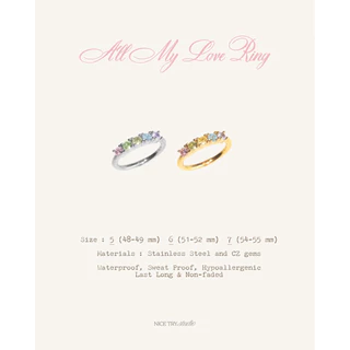 nice try studio - All My Love Ring แหวนพลอย 5 สี กันน้ำ กันเหงื่อ ไม่ลอก ไม่ดำ