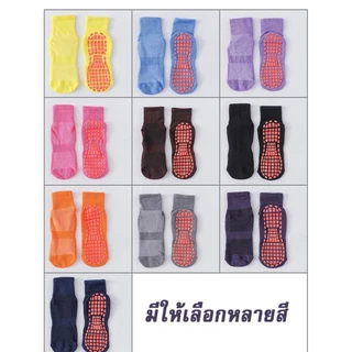 ถุงเท้ากันลื่น ถุงเท้าโยคะ หนึบเต็มฝ่าเท้า ใส่เล่นโยคะ ใส่สบายไม่อับชื้น ลดแบคทีเรีย สำหรับเท้า 35-41