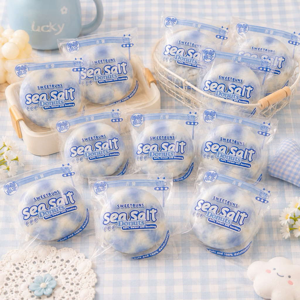 ( พร้อมส่ง )  Sweetbuns Dount โดนัทสีฟ้า สีน่ารัก บีบฟินมากก เนื้อหนึบ สโลว์สุดๆ