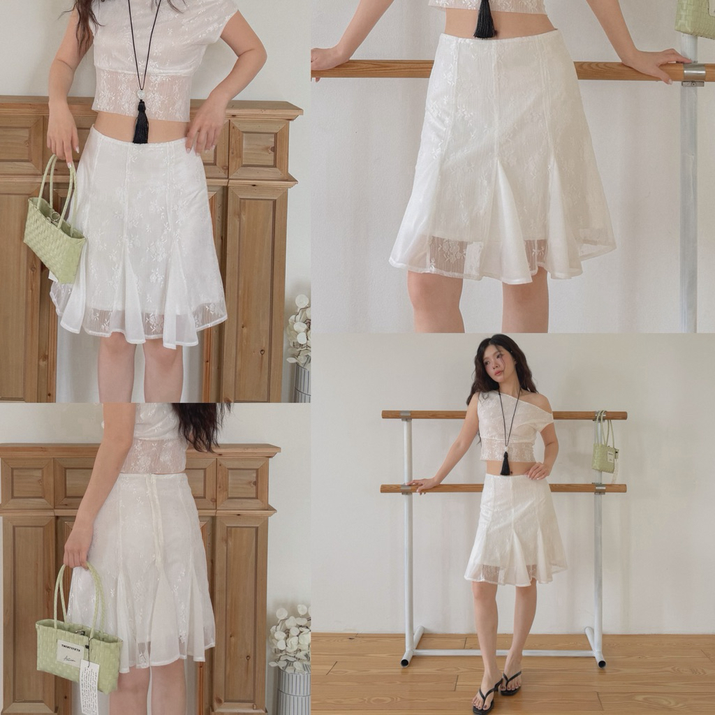 SHOP.POPO-Poppy skirt กระโปรง midi skirt ทรงระบาย