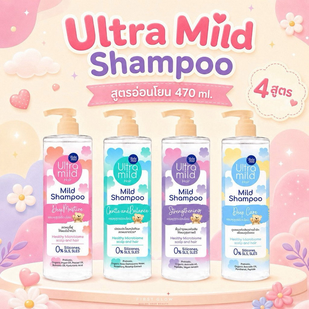 Babi Mild Ultra Mild Hair Shampoo🫧 470 ml. แชมพูสำหรับผู้ใหญ่