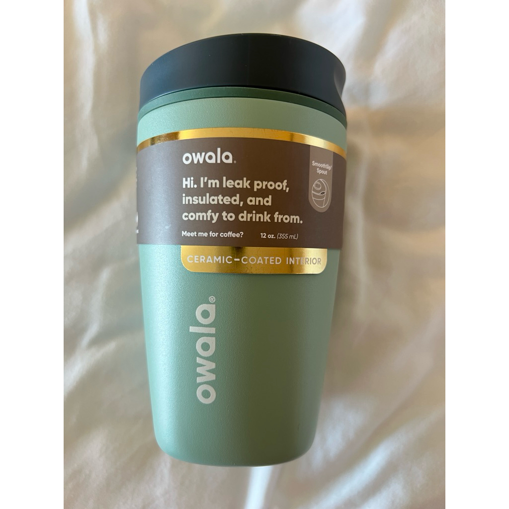 (ของแท้ 💯%) พร้อมส่ง!! Owala SmoothSip Slider ด้านในเป็น ceramic ขนาด 12 oz. สี Misty Meadow 🌳🌿☘️