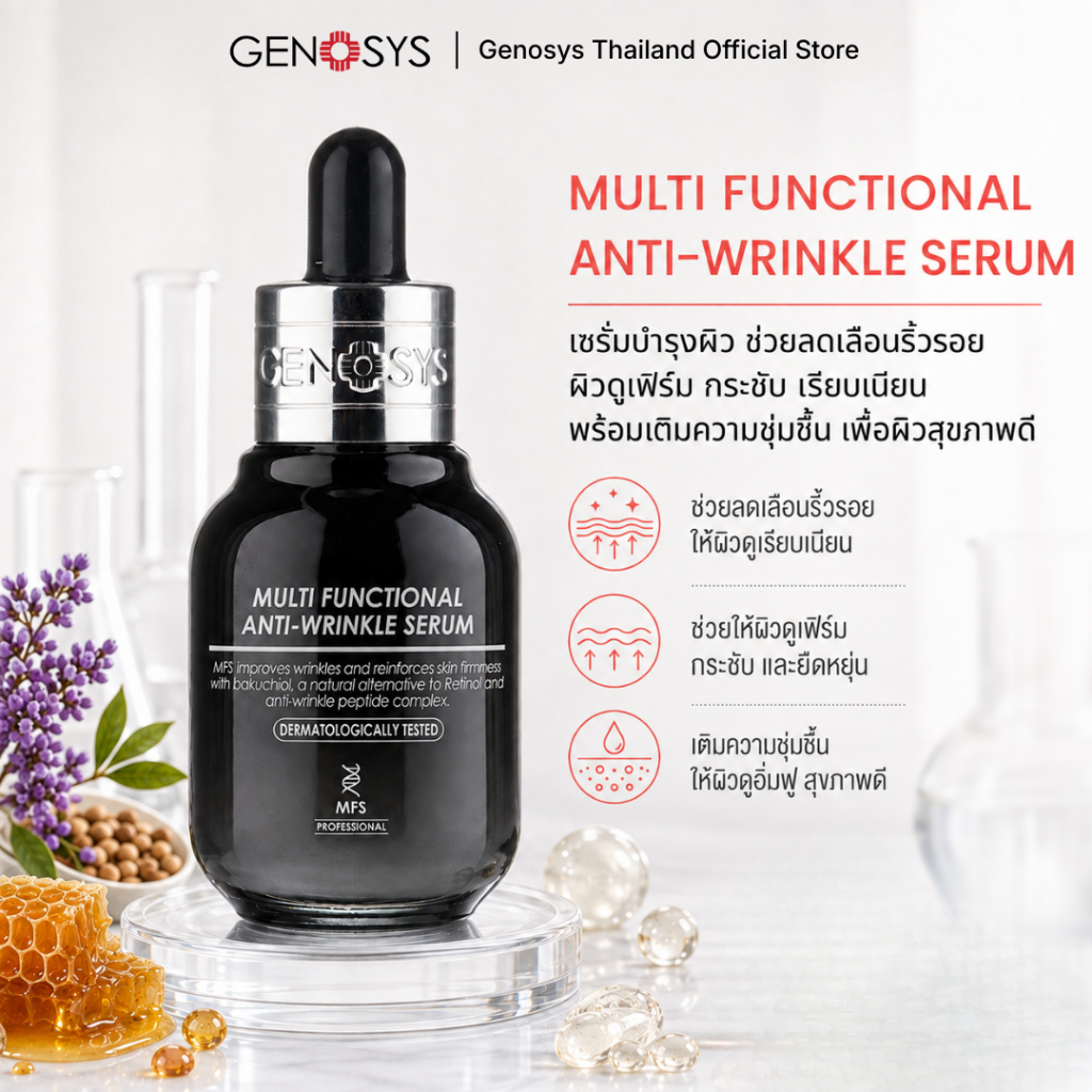 GENOSYS เซรั่มลดเลือนริ้วรอย Multi Functional Anti-Wrinkle Serum บาคูชิออล ผิวดูกระชับ ชุ่มชื้น ของแ