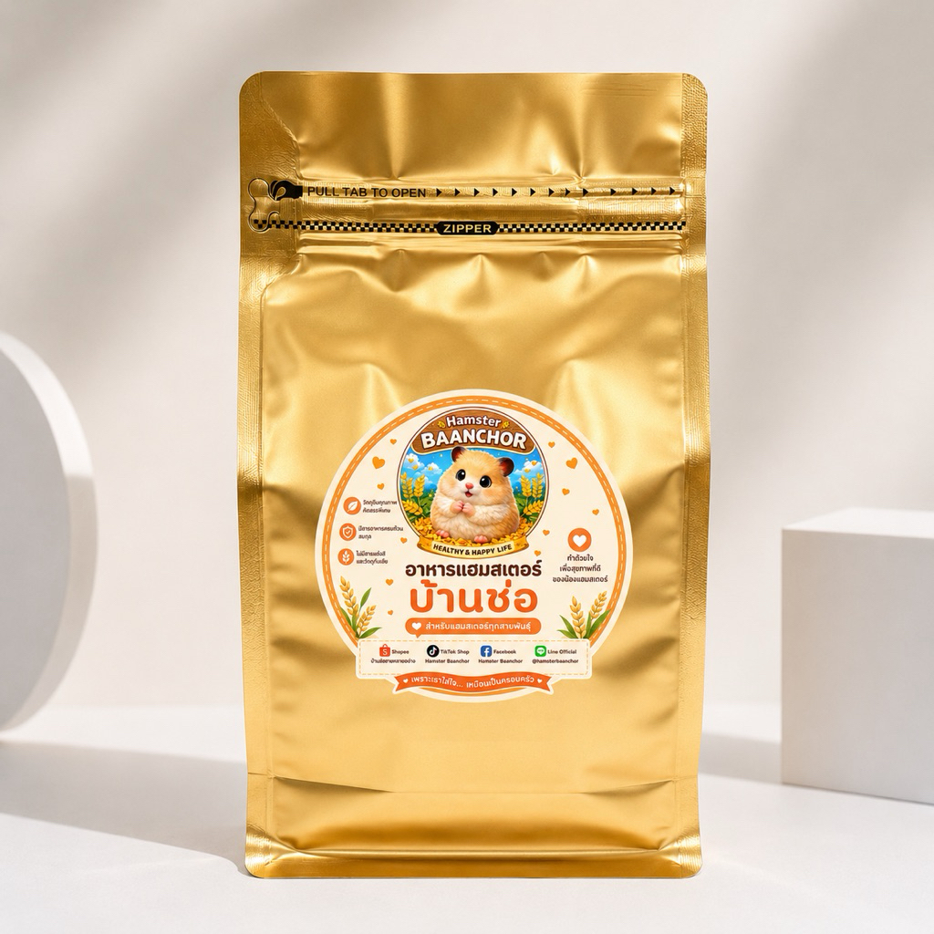 อาหารแฮมสเตอร์บ้านช่อ สูตรพลัส(L500g./XL=1kg.)