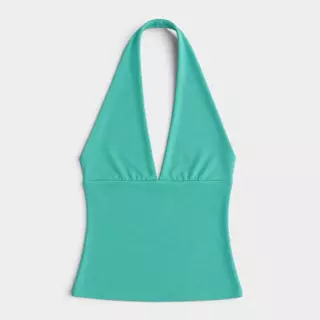 Atipashop - Spicy Halter Top | เสื้อคล้องคอ ทรงเข้ารูป ดีไซน์คอวีลึกช่วยเผยช่วงคอและไหล่อย่างสวยงาม
