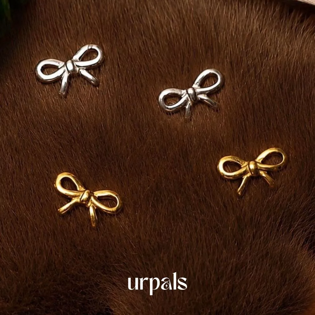 URPALS ต่างหู ลายโบว์ Stainless ชุบทอง 18K ใส่ได้ทุกวัน ไม่ลอกไม่ดำ