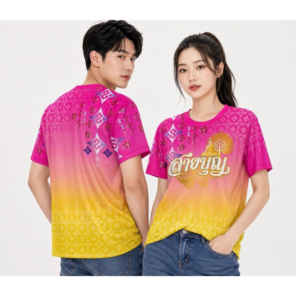 เสื้อสายบุญ 6 สี ใส่ได้ทั้งผู้หญิงและผู้ชาย ระบายอากาศได้ดี