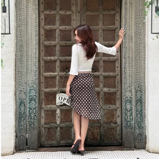 SEPTEMBER ME -Coco Dot Skirt กระโปรงดีไซน์ชายเฉียง