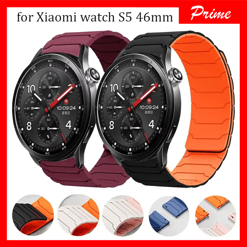 22 มม.สายซิลิโคนแม่เหล็กสำหรับ Xiaomi Wacth S5 46 มม./S4 47 มม/5 47 มม/S3/S2 Breathable สำหรับนาฬิกา Redmi 5Active/Lite