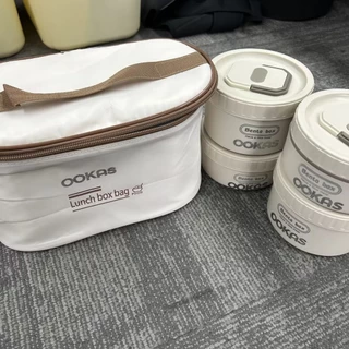 Ookas กล่องข้าว สเตนเลส 304 กล่องใส่อาหาร ปิ่นโต เก็บอุณหภูมิได้ เข้าไมโครเวฟได้ กันรั่ว BPA Free