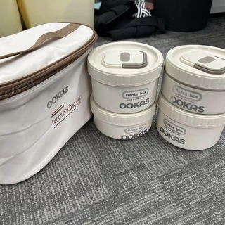 Ookas กล่องข้าว สเตนเลส 304 กล่องใส่อาหาร ปิ่นโต เก็บอุณหภูมิได้ เข้าไมโครเวฟได้ กันรั่ว BPA Free