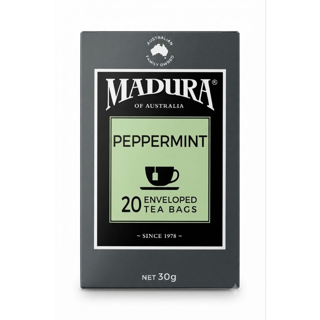 Madura Peppermint Tea Bags 20ซอง มาดูร่า ชาชั้นยอด กลิ่นเปเปอร์มิ้น ส่งตรงจาก รัฐนิวเซาท์เวลส์ ออสเตรเลีย