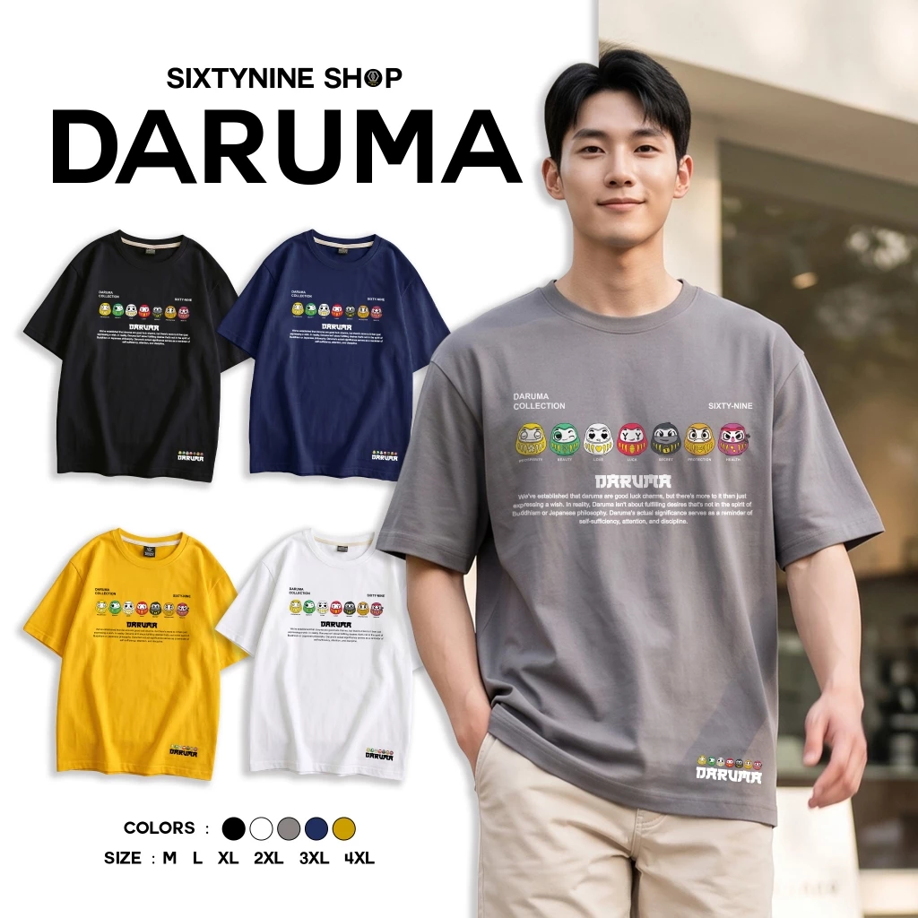 พร้อมส่ง เสื้อยืดพิมพ์ลาย " DARUMA"