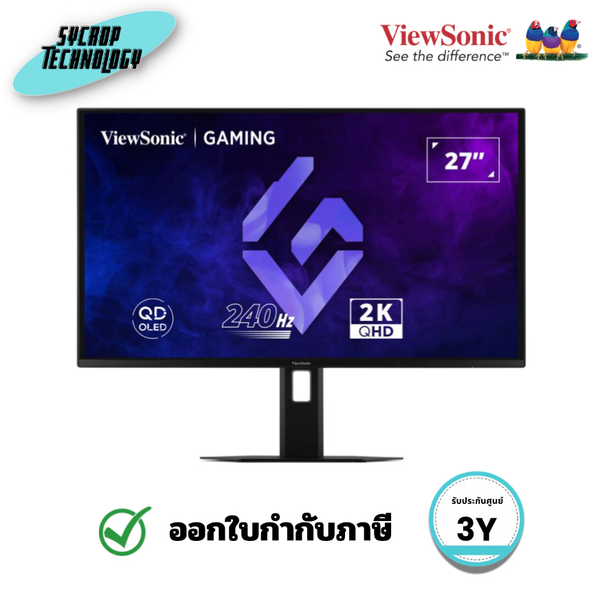 จอมอนิเตอร์ ViewSonic XG2738-2K-OLED 27" QHD 240Hz QD-OLED Gaming Monitor 0.03ms HDR10 ประกันศูนย์