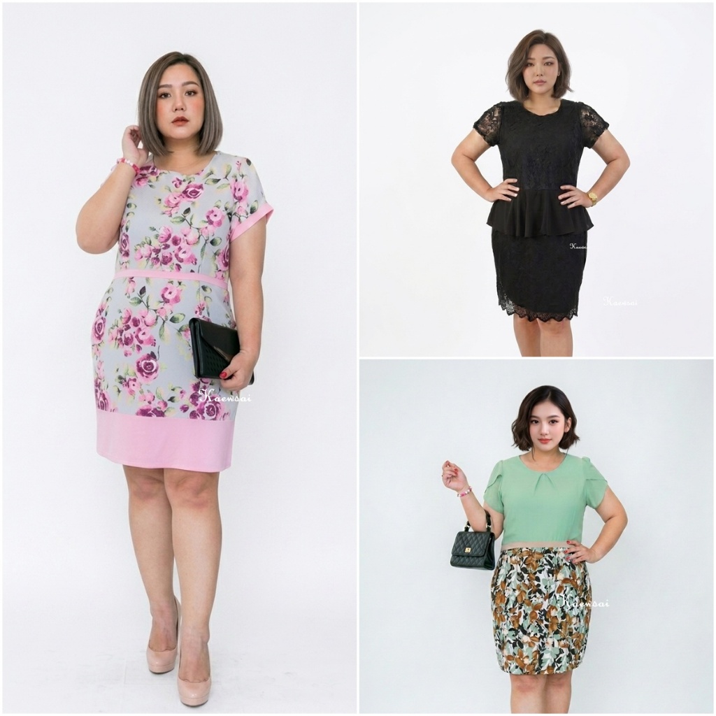 Sale! ชุดเดรส สาวอวบ  ไม่ครบไซส์ งานดี ไม่มีตำหนิ ล้างสต๊อก