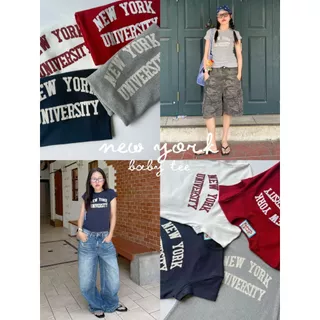 NEW YORK BABY TEES 🇺🇸 - เสื้อครอปทรงเข้ารูป ดีเทลงานปัก (ส่งด่วน)