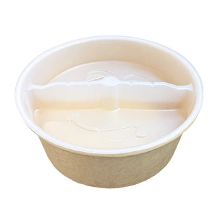 KU Pack ถาดรองแบ่งอาหาร 1 ช่อง และ 2 ช่อง สำหรับถ้วยกระดาษคราฟท์ขนาด 500/750/1000 ml. (300/600 ชิ้น/ลัง)