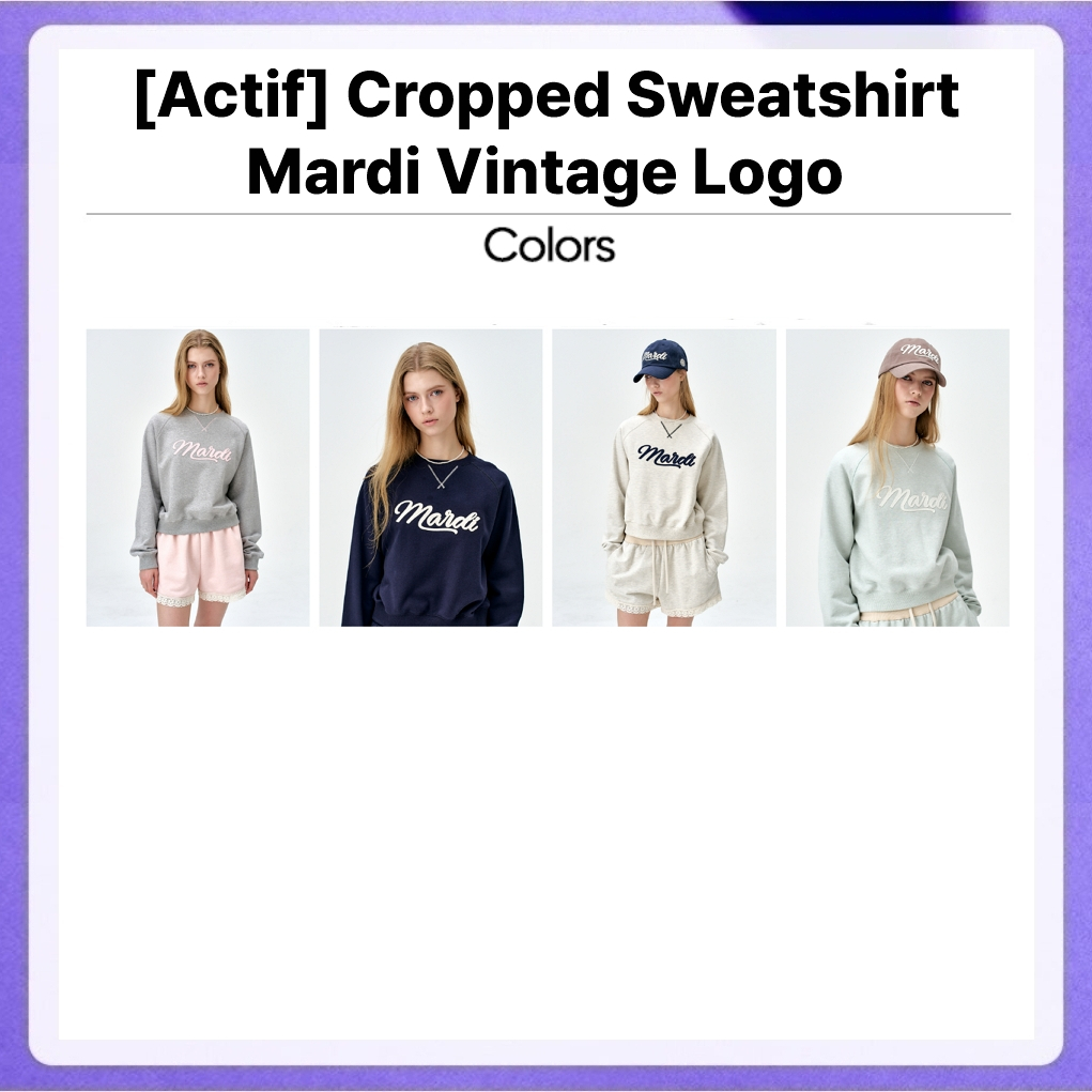 Mardi Mercredi Actif Cropped Sweatshirt Mardi Vintage Logo