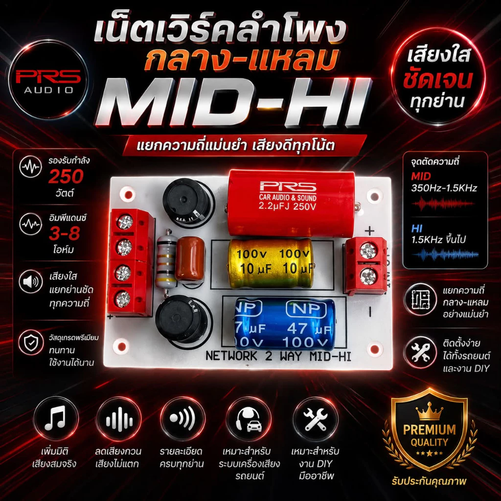 เน็เตเวิร์ค2ทางMid lo -hi กลาง-แหลม 250วัตต์