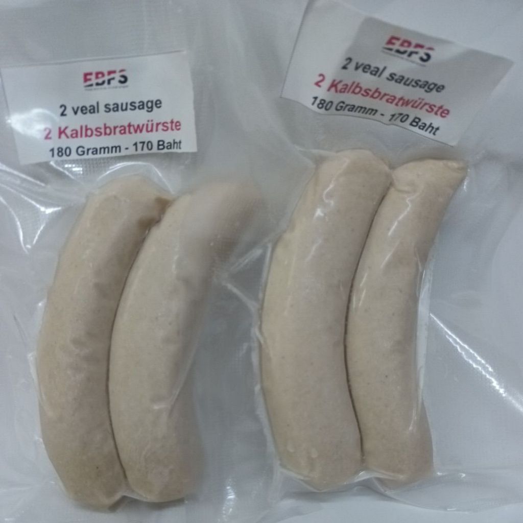 Kalbslbratwurste 2×2 Veal sausage 180 grams pack ไส้กรอกลูกวัว 2×2 180 กรัมต่อแพ็ค