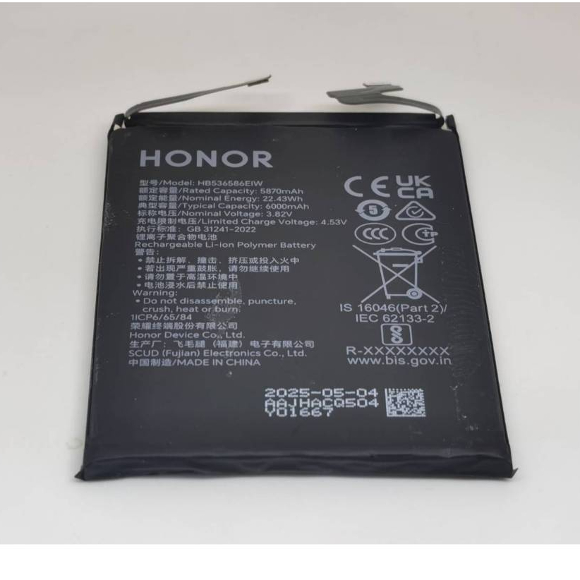 แบตเตอรี่ Battery สำหรับ HONOR 400 Pro  HONOR400 Pro model HB536586EIW แท้ มือสอง มือ2