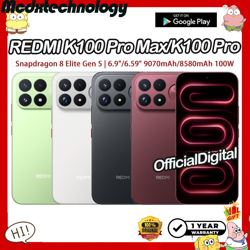 REDMI K100 Pro Max REDMI K100 Pro Snapdragon 8 Elite Gen 5 6.9"/6.59" AMOLED 9070mAh/8580mAh 100W RE