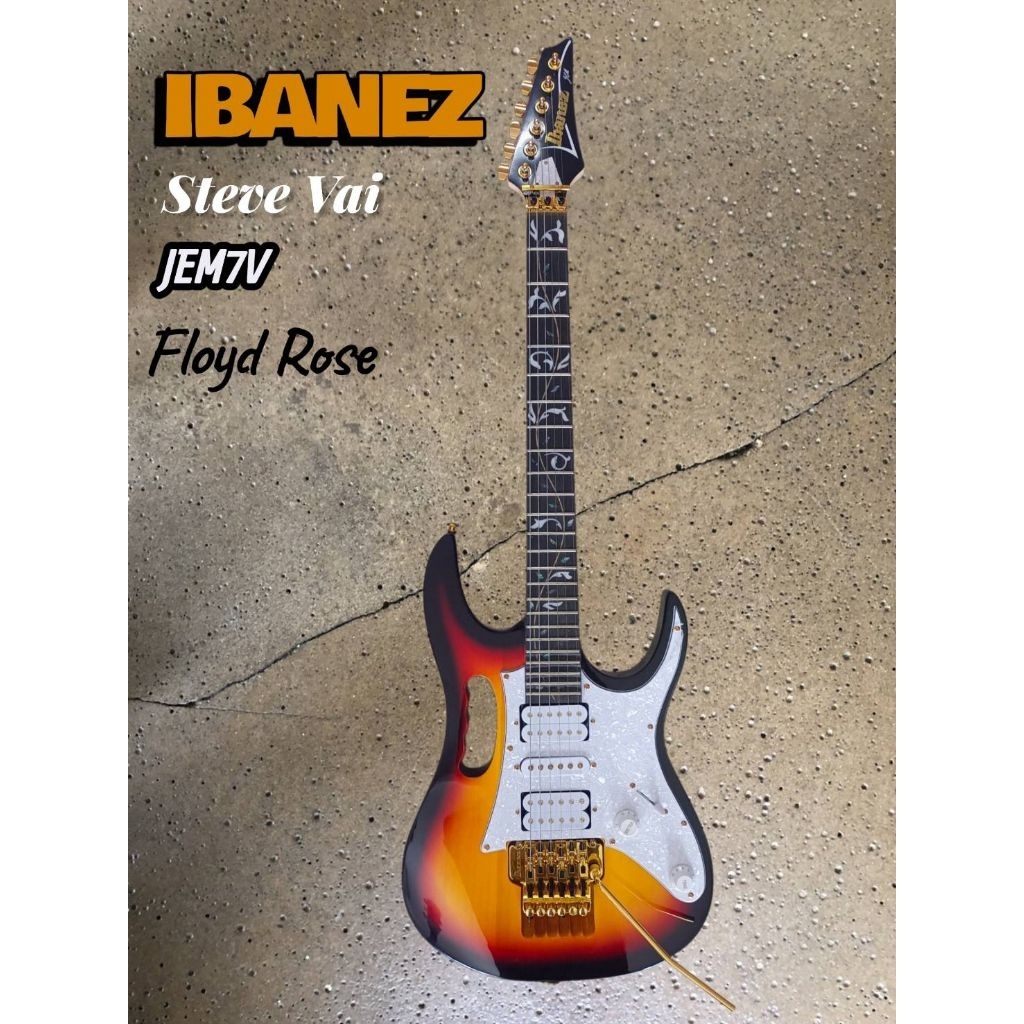 กีต้าร์ไฟฟ้า Ibanez Steve vai Jem7v Sunburst  จัดส่งในไทย