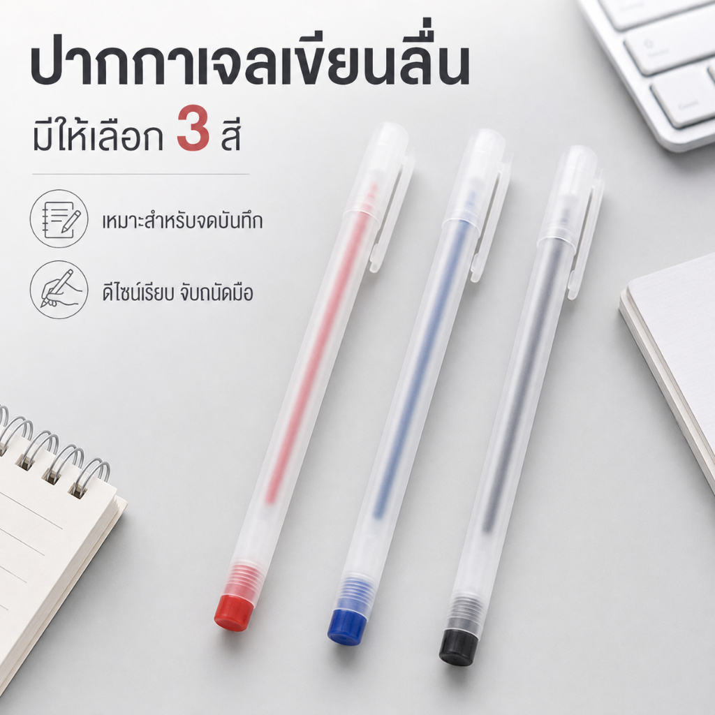ปากกาเจล 0.38mm หมึกเยอะ เขียนลื่น ปากกาสไตล์ MUJI เครื่องเขียน ปากกาสี สำหรับนักเรียน สำนักงาน
